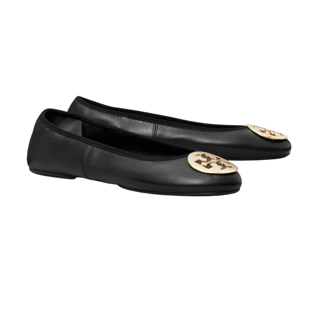 Tory Burch Black Loafers with Gold Accent